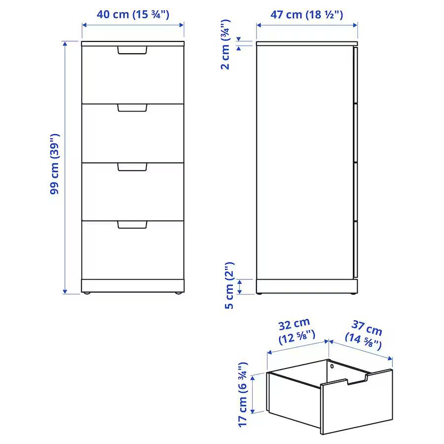 Комод Нордли 28 black ИКЕА (IKEA) изображение товара