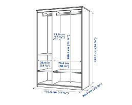 Изображение товара Шкаф распашной Сонгесанд 113 white ИКЕА (IKEA) на сайте adeta.ru